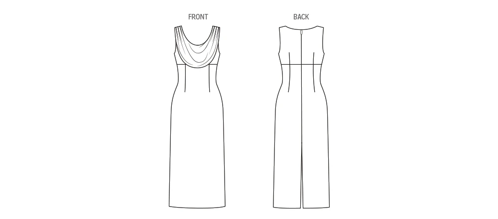 Vogue Patterns Misses' Draped Neckline Midi Dress 5 Vogue Patterns Misses' Draped Neckline Midi Dress