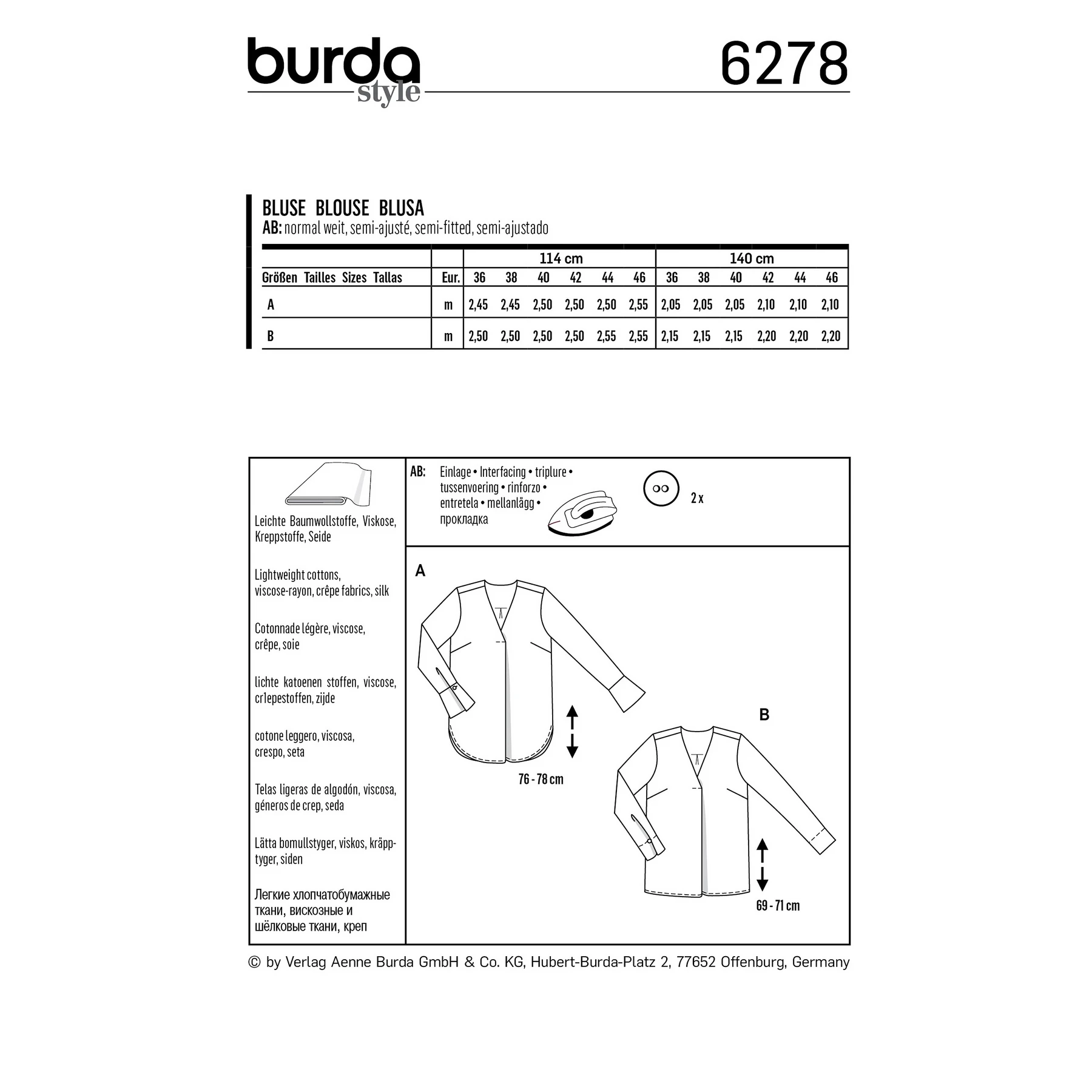 Burda Style Sewing Pattern Women's Blouses Pull-On in Two Lengths 4 Burda Style Sewing Pattern Women's Blouses Pull-On in Two Lengths