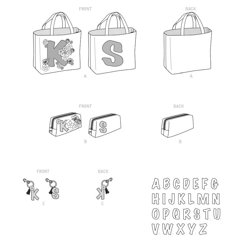 McCall's Sewing Pattern Tote, Zipper Case and Key Ring (PDF) 4 McCall's Sewing Pattern Tote, Zipper Case and Key Ring (PDF)