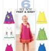 Butterick Sewing Pattern Toddlers'/Children's Button-Shoulder Dresses 19 Butterick Sewing Pattern Toddlers'/Children's Button-Shoulder Dresses