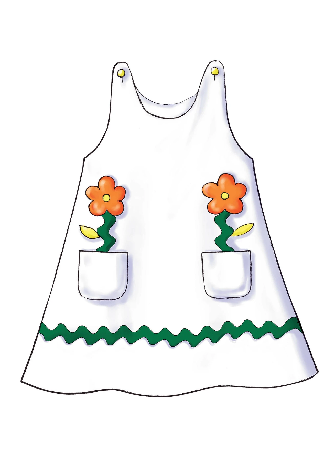 Butterick Sewing Pattern Toddlers'/Children's Button-Shoulder Dresses 3 Butterick Sewing Pattern Toddlers'/Children's Button-Shoulder Dresses