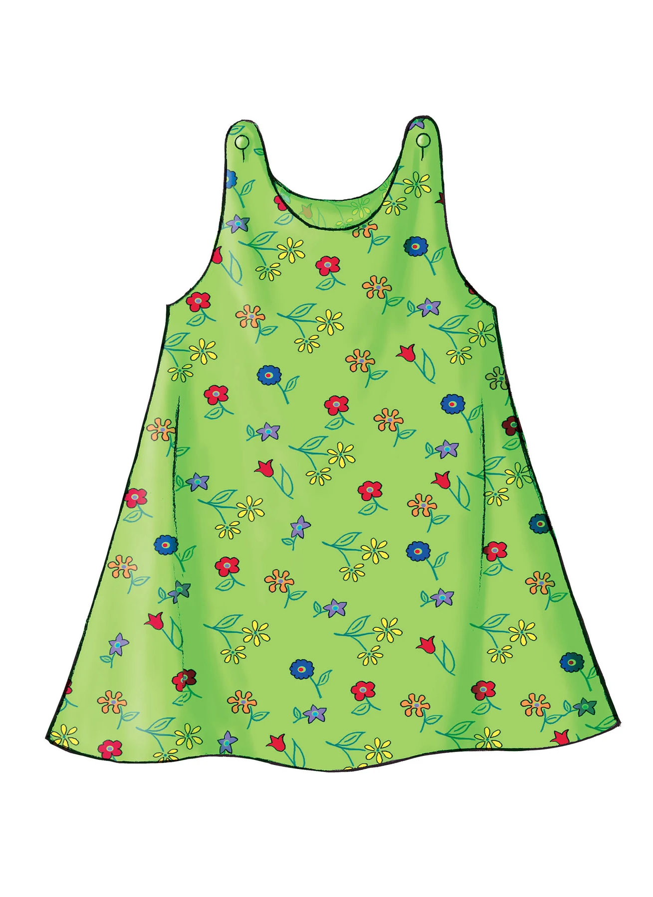 Butterick Sewing Pattern Toddlers'/Children's Button-Shoulder Dresses 4 Butterick Sewing Pattern Toddlers'/Children's Button-Shoulder Dresses