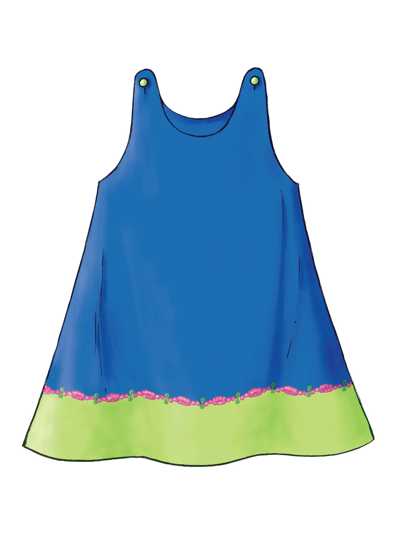 Butterick Sewing Pattern Toddlers'/Children's Button-Shoulder Dresses 5 Butterick Sewing Pattern Toddlers'/Children's Button-Shoulder Dresses
