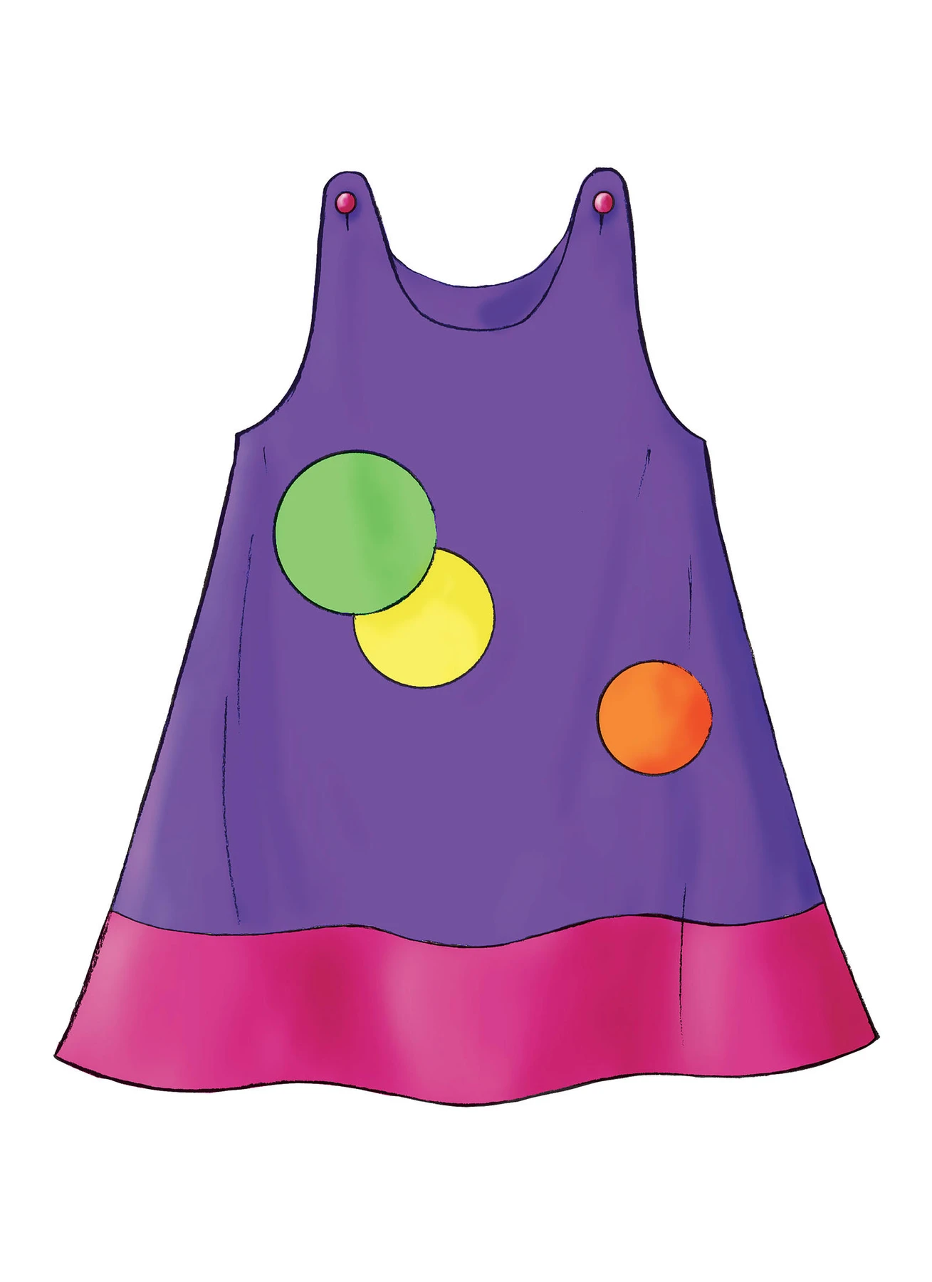 Butterick Sewing Pattern Toddlers'/Children's Button-Shoulder Dresses 6 Butterick Sewing Pattern Toddlers'/Children's Button-Shoulder Dresses