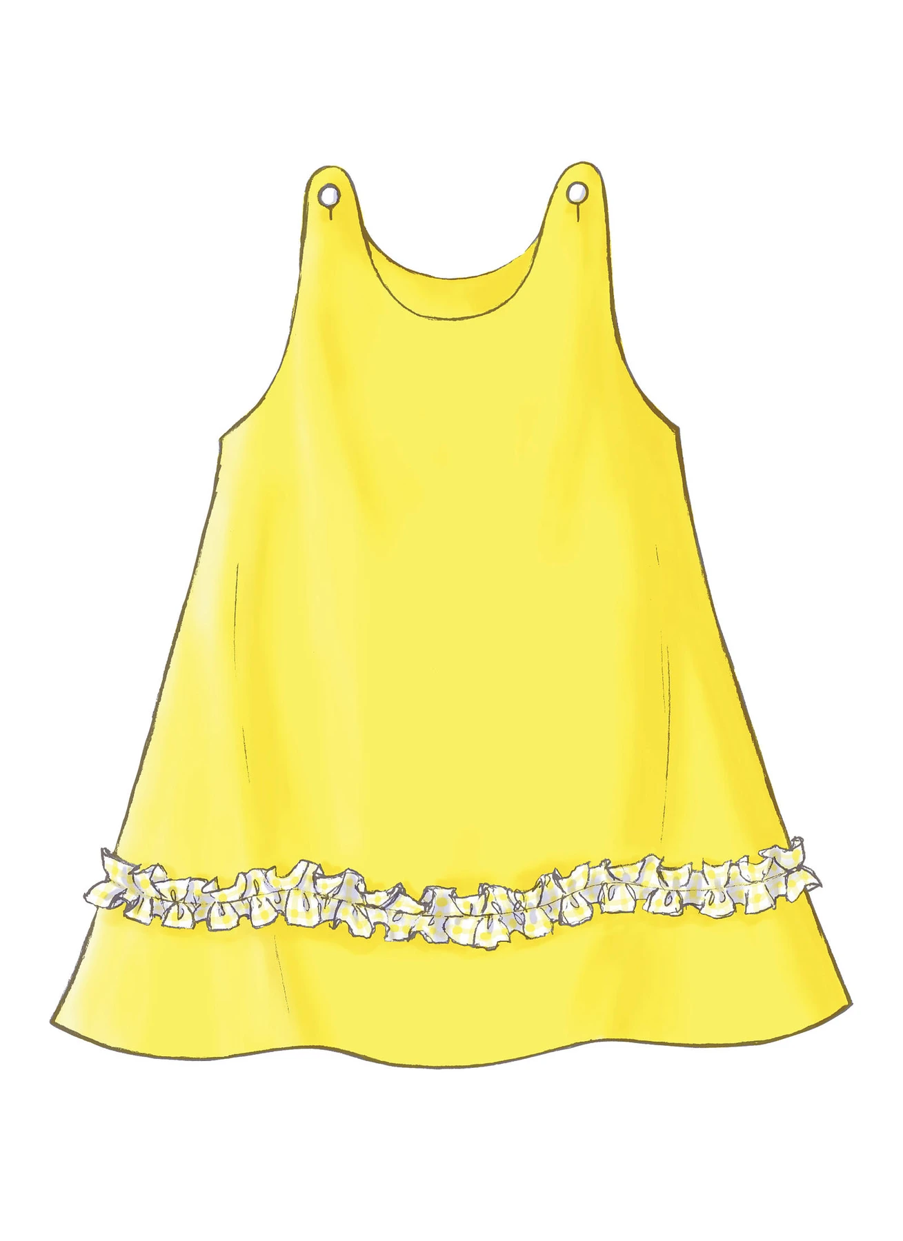 Butterick Sewing Pattern Toddlers'/Children's Button-Shoulder Dresses 7 Butterick Sewing Pattern Toddlers'/Children's Button-Shoulder Dresses