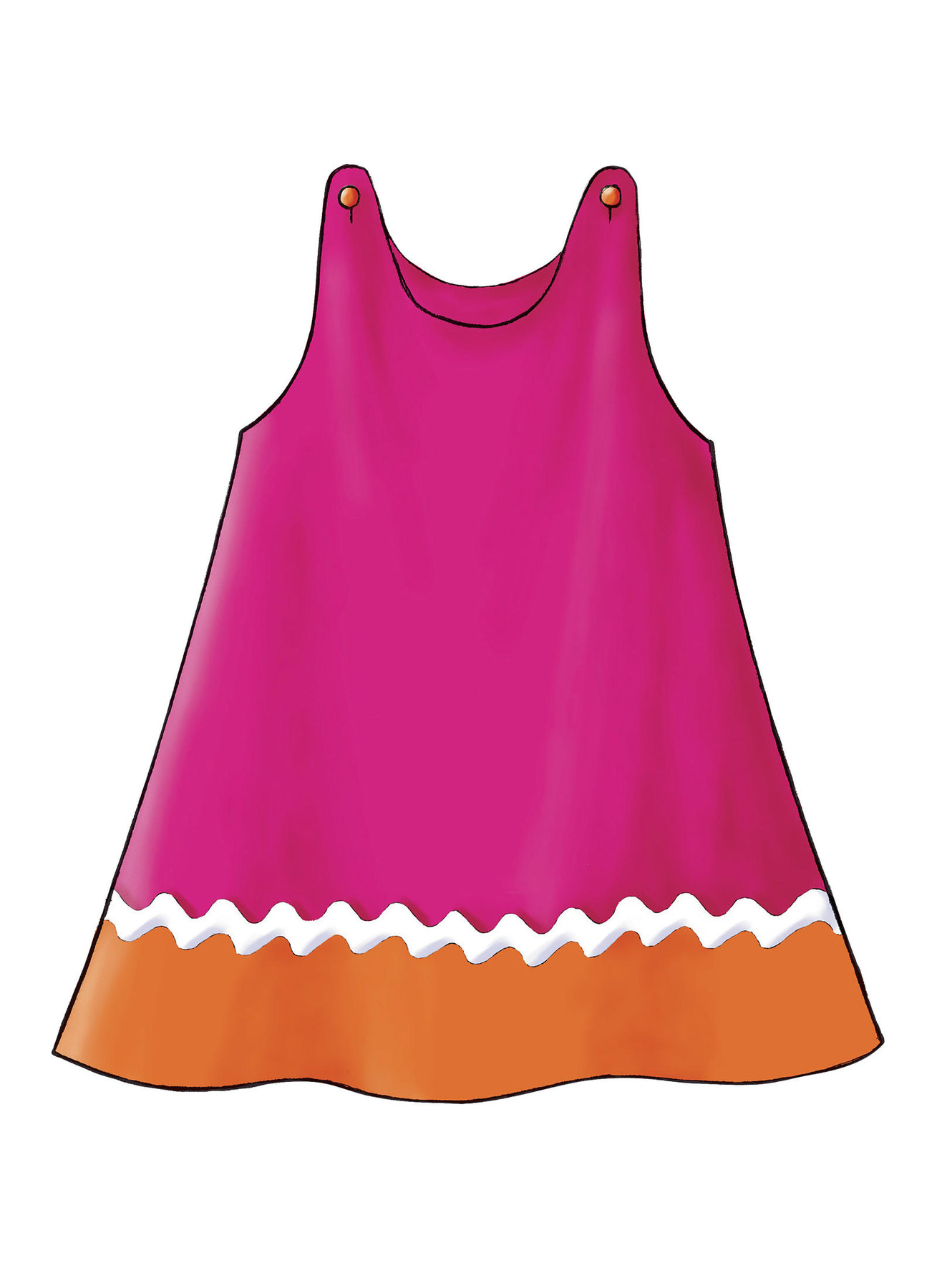 Butterick Sewing Pattern Toddlers'/Children's Button-Shoulder Dresses 8 Butterick Sewing Pattern Toddlers'/Children's Button-Shoulder Dresses