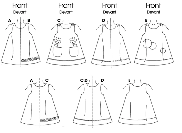 Butterick Sewing Pattern Toddlers'/Children's Button-Shoulder Dresses 9 Butterick Sewing Pattern Toddlers'/Children's Button-Shoulder Dresses