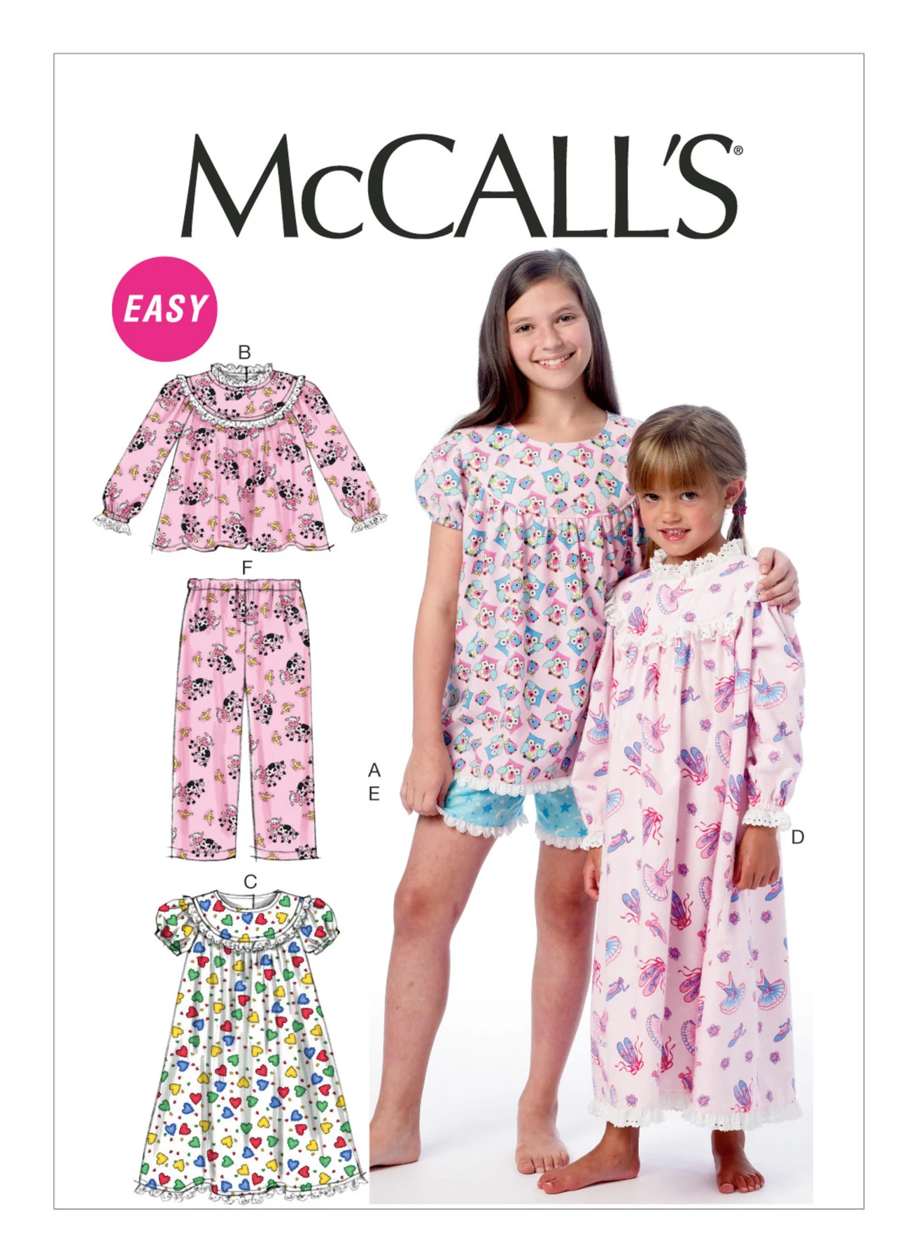 McCall's Sewing Pattern Children's/Girls' Tops, Gowns, Short and Pants (PDF) 1 McCall's Sewing Pattern Children's/Girls' Tops, Gowns, Short and Pants (PDF)