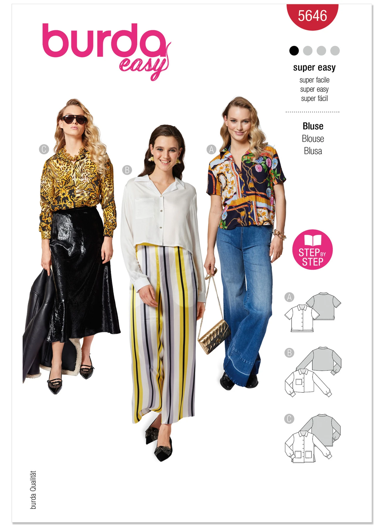 Burda Style Pattern 5646 Misses' Shirts 1 Burda Style Pattern 5646 Misses' Shirts