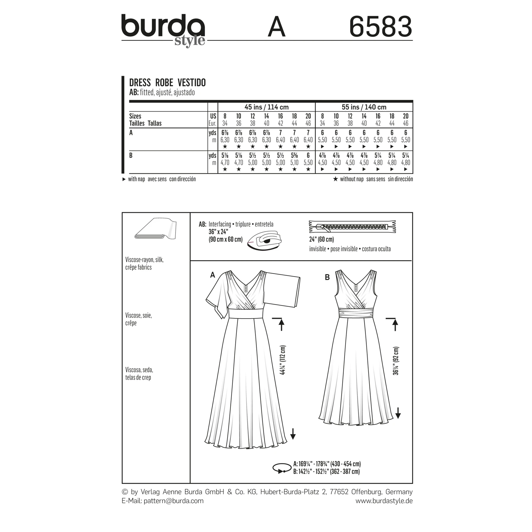 Burda Style Sewing Pattern Dress 2 Burda Style Sewing Pattern Dress