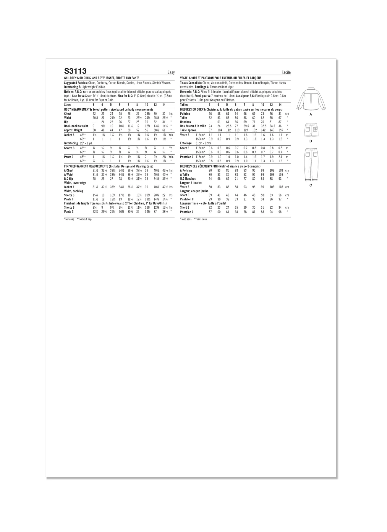 Simplicity Sewing Pattern Children's or Girls' and Boys' Jacket, Shorts and Pants (PDF) 10 Simplicity Sewing Pattern Children's or Girls' and Boys' Jacket, Shorts and Pants (PDF)