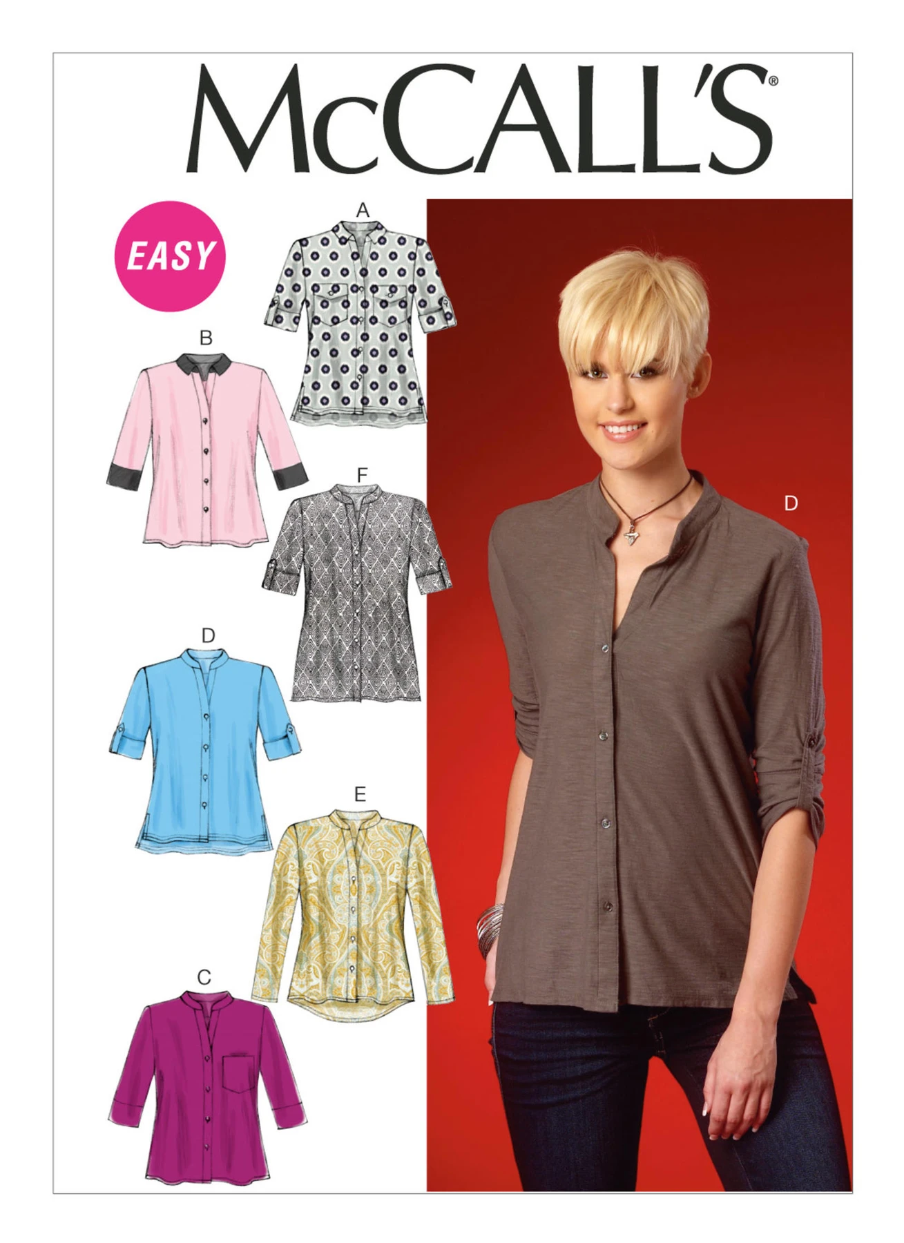 McCall's Sewing Pattern Misses' Button-Down Tops and Tunic (PDF) 1 McCall's Sewing Pattern Misses' Button-Down Tops and Tunic (PDF)