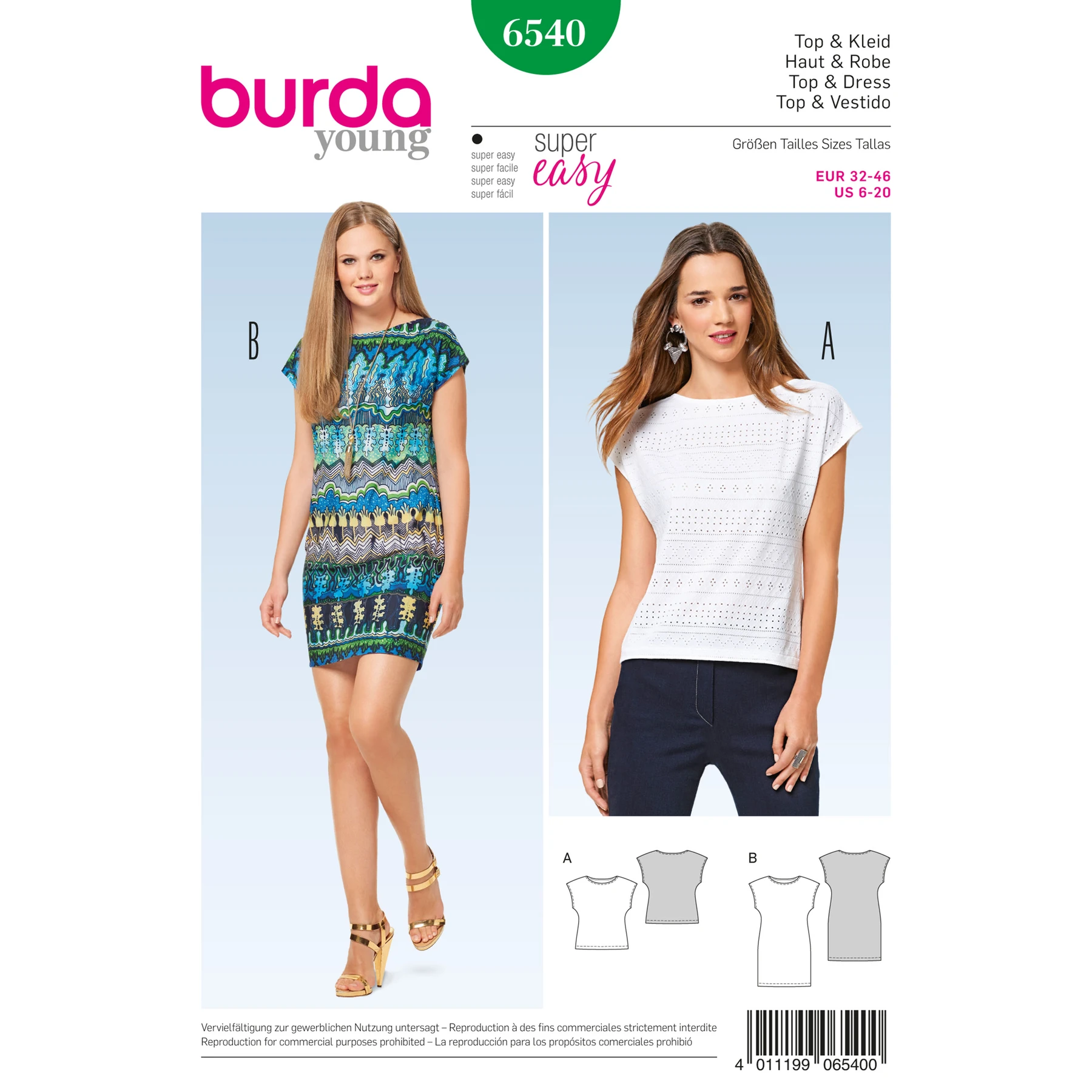 Burda Style Sewing Pattern Misses' Top and Dress
