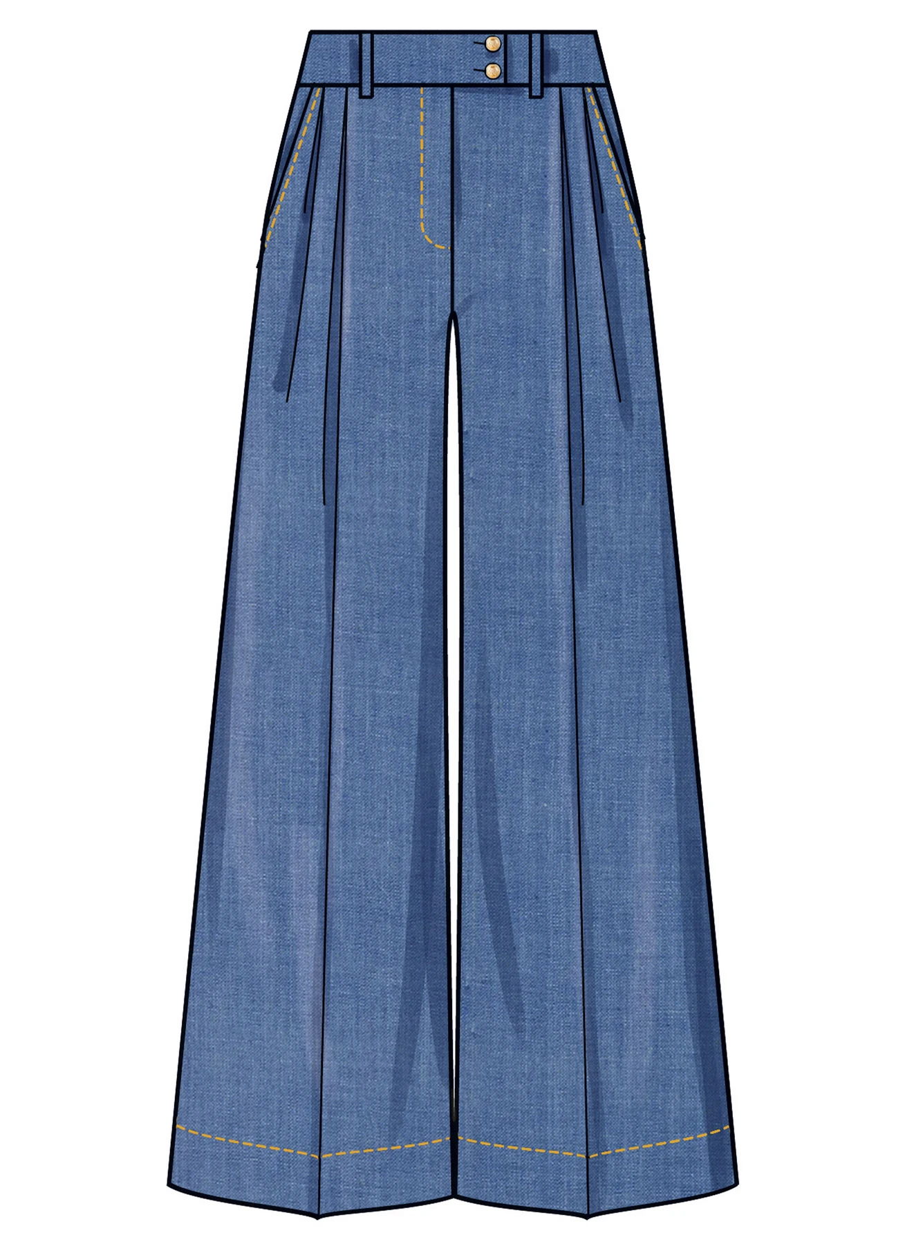 Simplicity Sewing Pattern Misses' Wide Leg Pleated Pants with Length and Waistband Variations (PDF) 5 Simplicity Sewing Pattern Misses' Wide Leg Pleated Pants with Length and Waistband Variations (PDF)