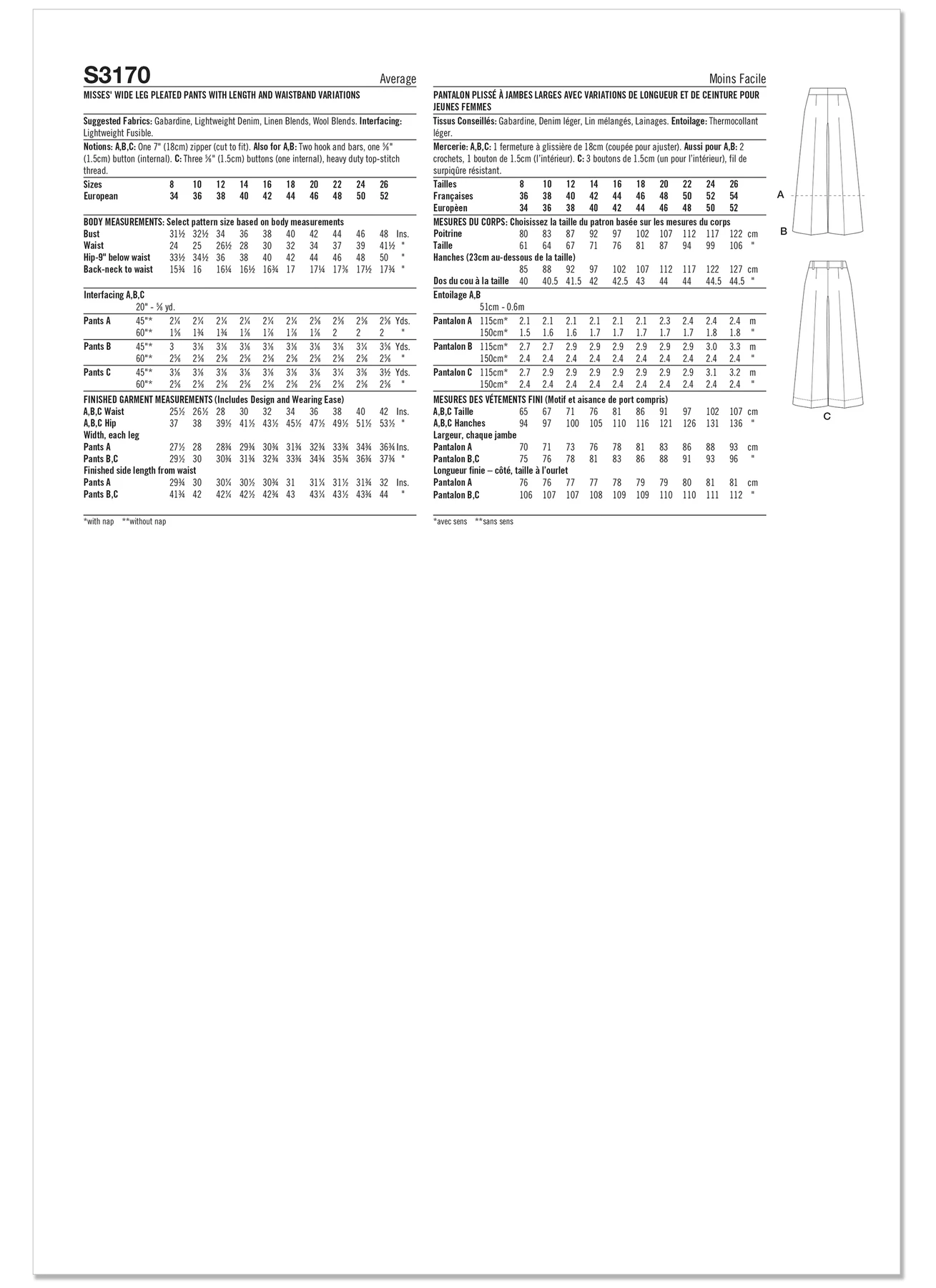Simplicity Sewing Pattern Misses' Wide Leg Pleated Pants with Length and Waistband Variations (PDF) 7 Simplicity Sewing Pattern Misses' Wide Leg Pleated Pants with Length and Waistband Variations (PDF)