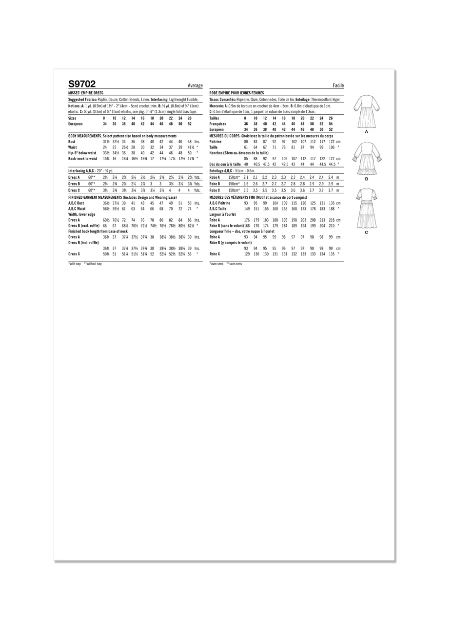 Simplicity Sewing Pattern Misses' Empire Dress (PDF) 7 Simplicity Sewing Pattern Misses' Empire Dress (PDF)