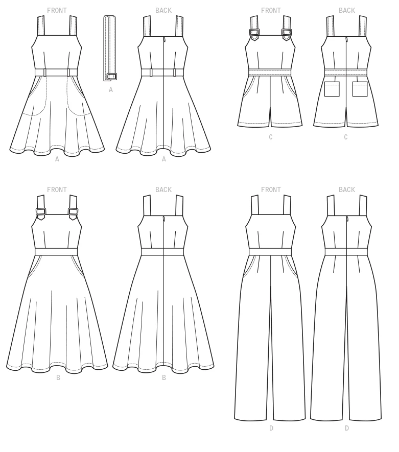 McCall's Sewing Pattern Misses' Dresses, Belt, Romper, and Jumpsuit with Pockets 9 McCall's Sewing Pattern Misses' Dresses, Belt, Romper, and Jumpsuit with Pockets