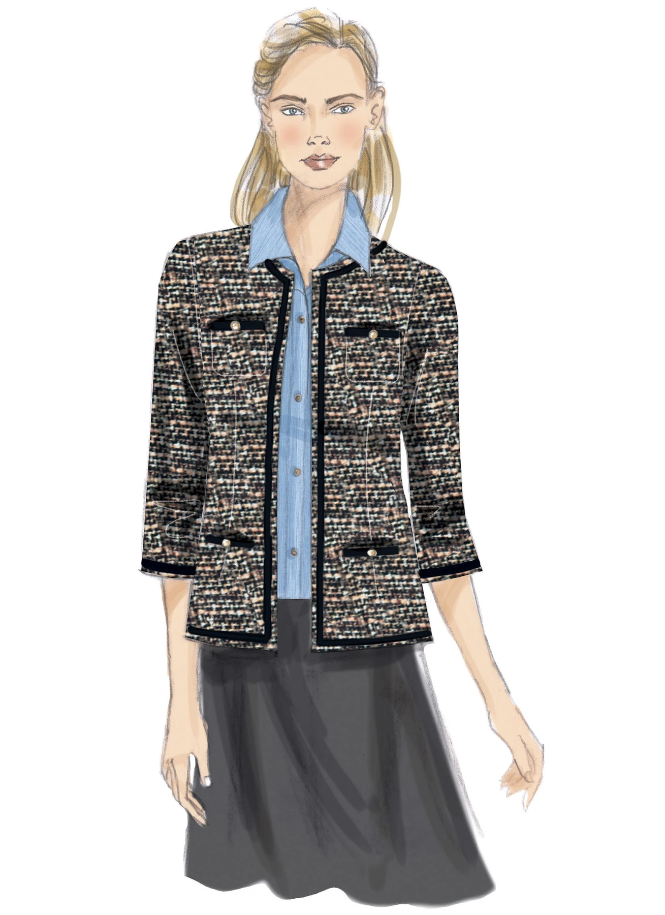 Butterick Sewing Pattern Misses' Open-Front Jackets with Patch Pockets (PDF) 5 Butterick Sewing Pattern Misses' Open-Front Jackets with Patch Pockets (PDF)