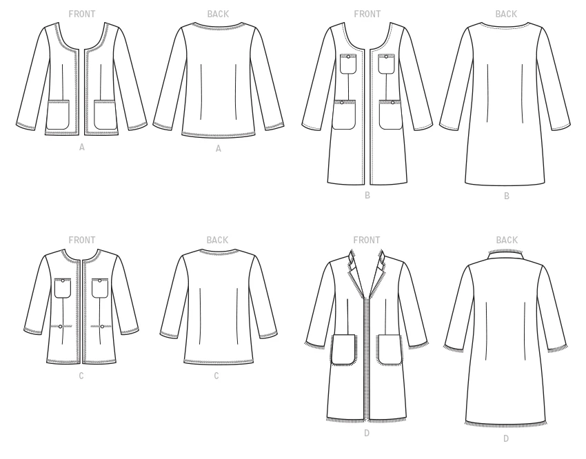 Butterick Sewing Pattern Misses' Open-Front Jackets with Patch Pockets (PDF) 7 Butterick Sewing Pattern Misses' Open-Front Jackets with Patch Pockets (PDF)