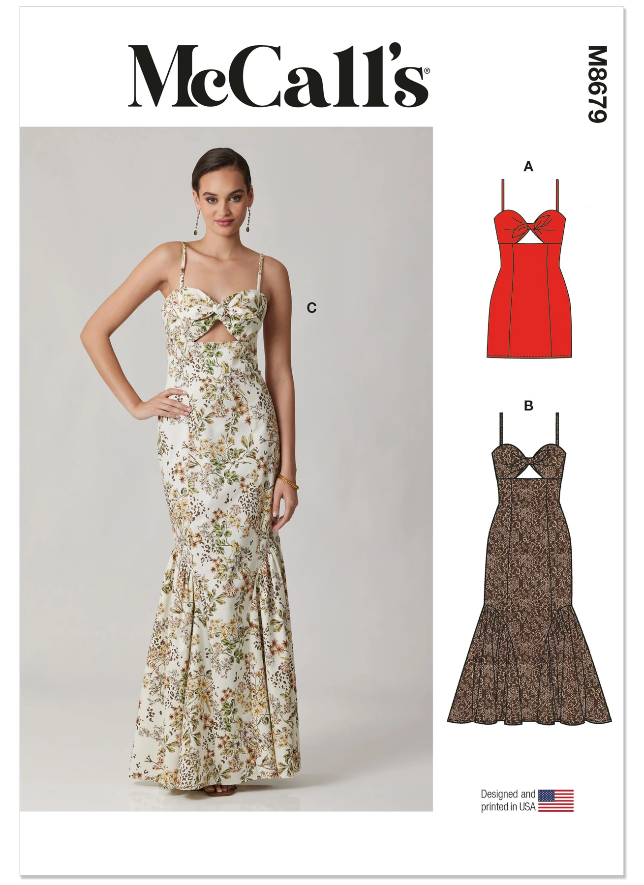 McCall's Sewing Pattern Misses' Tie Front Cutout Dress (PDF) 1 McCall's Sewing Pattern Misses' Tie Front Cutout Dress (PDF)