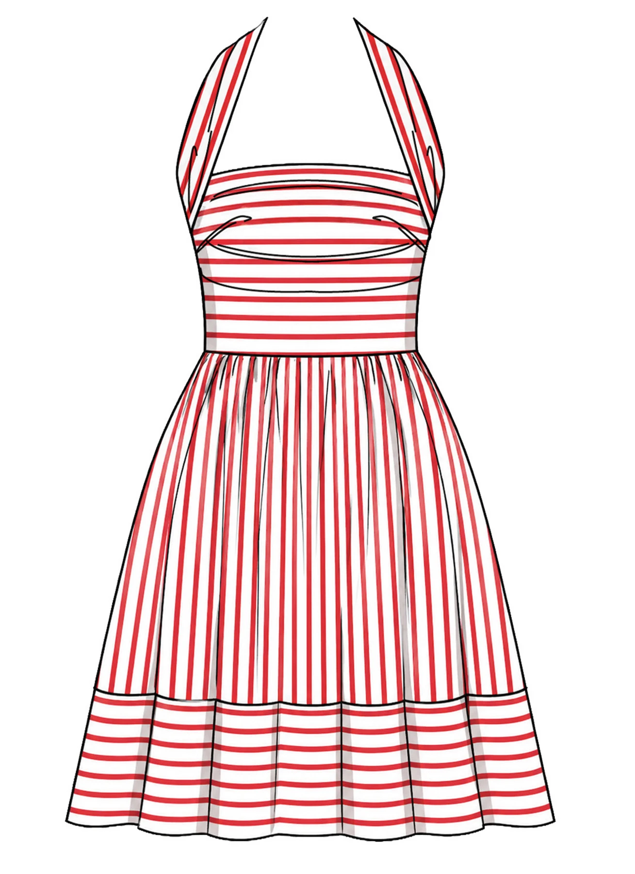 McCall's Sewing Pattern Misses' Ruched Halter Dress in Two Lengths (PDF) 3 McCall's Sewing Pattern Misses' Ruched Halter Dress in Two Lengths (PDF)