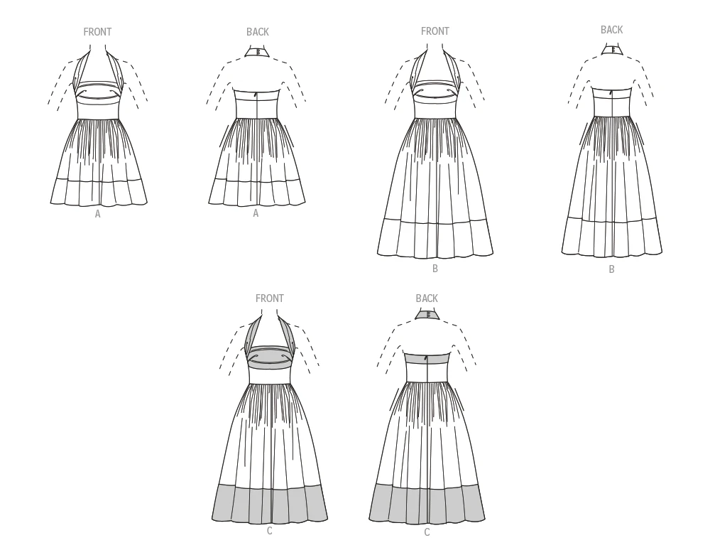 McCall's Sewing Pattern Misses' Ruched Halter Dress in Two Lengths (PDF) 7 McCall's Sewing Pattern Misses' Ruched Halter Dress in Two Lengths (PDF)