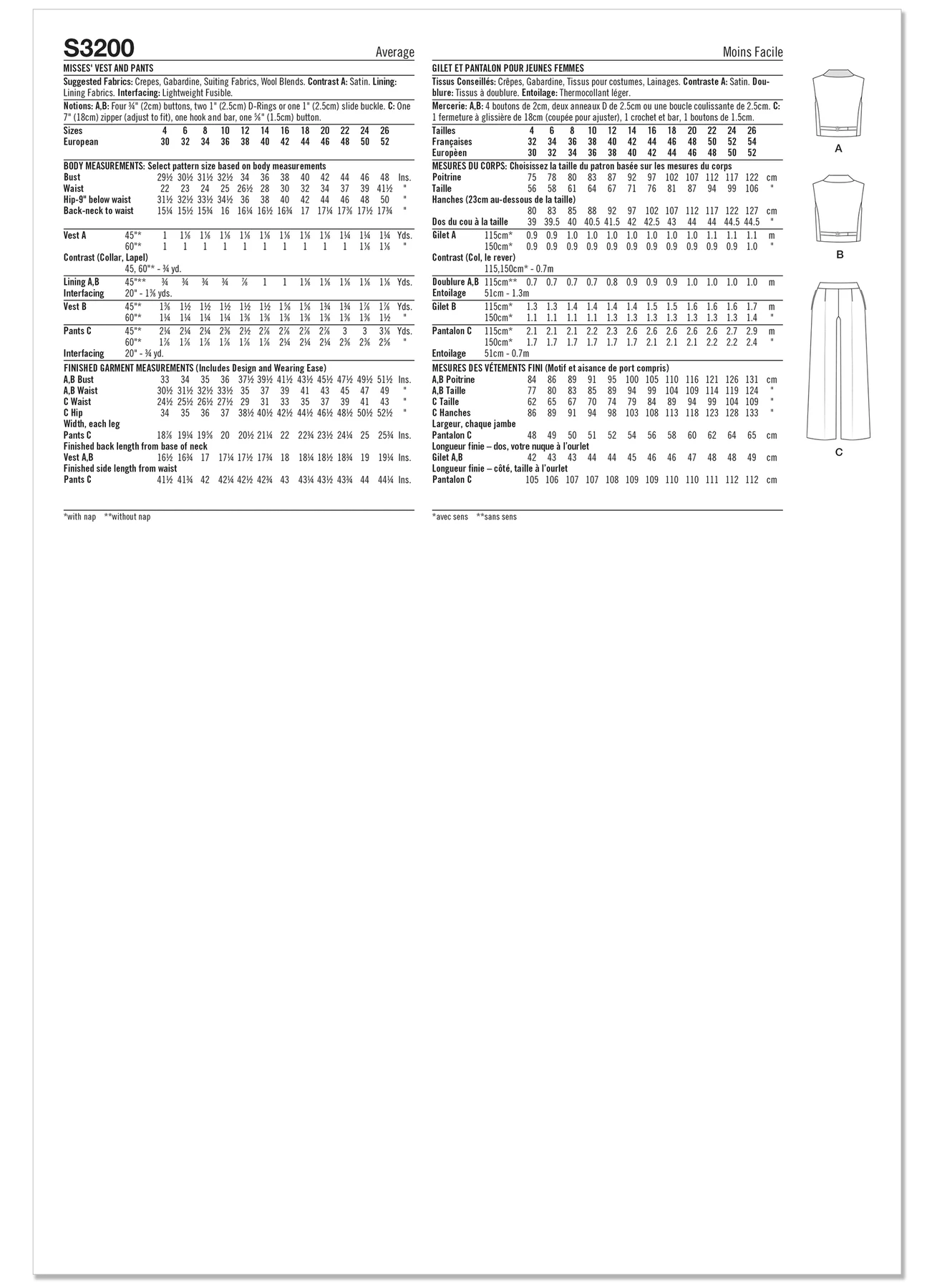 Simplicity Sewing Pattern Misses' Vest and Pants (PDF) 9 Simplicity Sewing Pattern Misses' Vest and Pants (PDF)