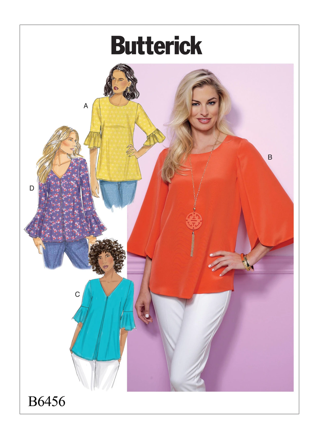 Butterick Sewing Pattern Misses' Tulip or Ruffle Sleeve Tops 1 Butterick Sewing Pattern Misses' Tulip or Ruffle Sleeve Tops