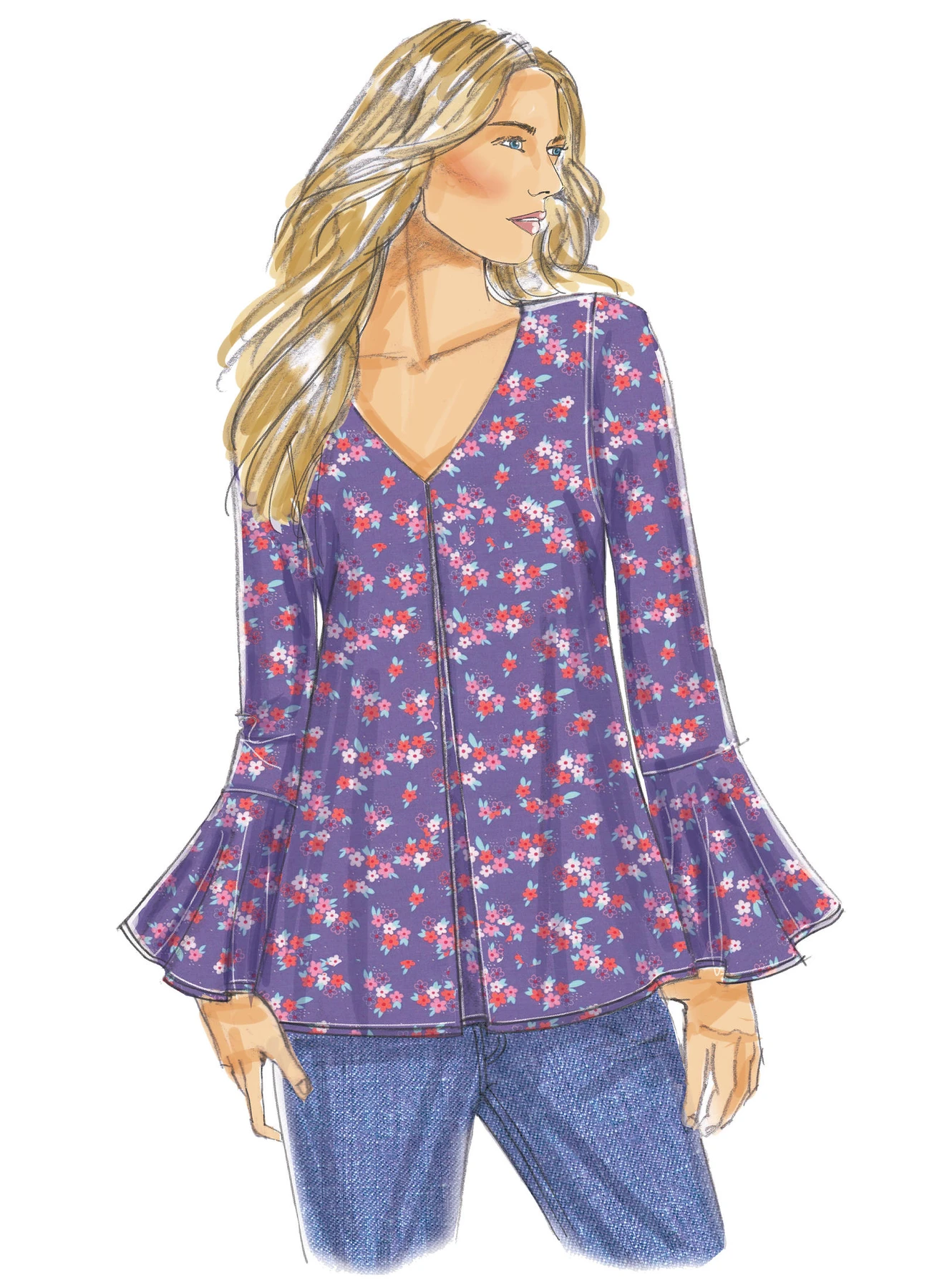 Butterick Sewing Pattern Misses' Tulip or Ruffle Sleeve Tops 3 Butterick Sewing Pattern Misses' Tulip or Ruffle Sleeve Tops