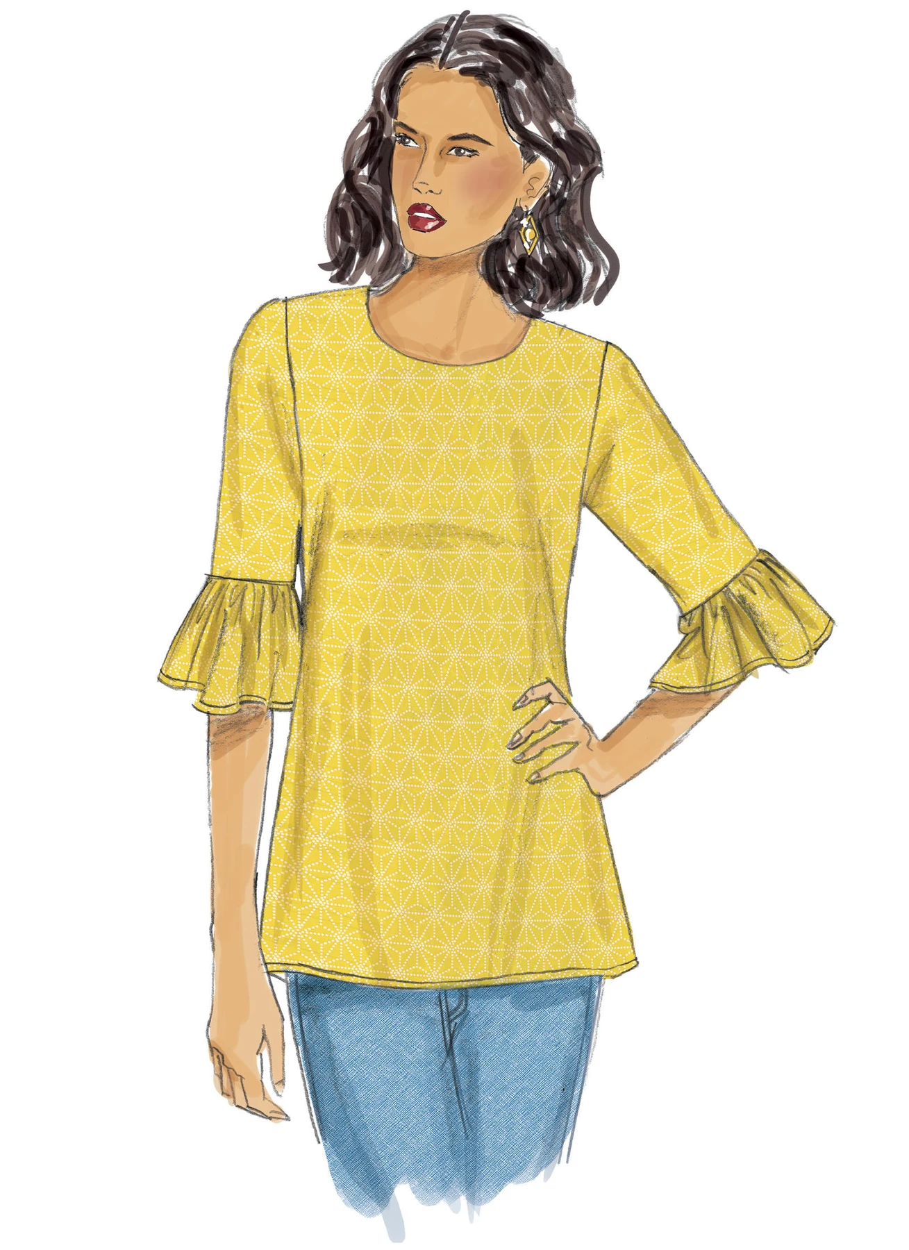Butterick Sewing Pattern Misses' Tulip or Ruffle Sleeve Tops 4 Butterick Sewing Pattern Misses' Tulip or Ruffle Sleeve Tops
