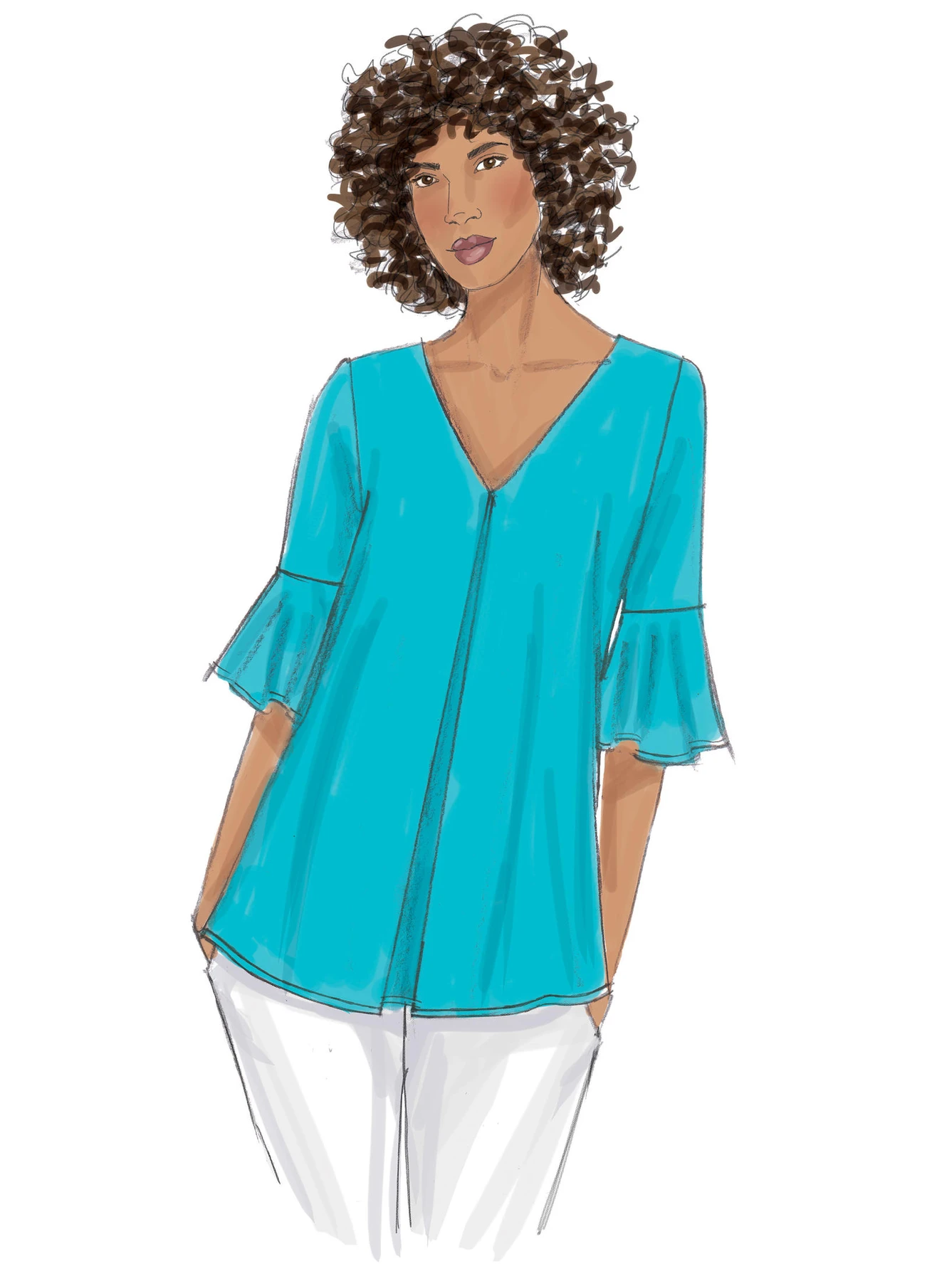 Butterick Sewing Pattern Misses' Tulip or Ruffle Sleeve Tops 5 Butterick Sewing Pattern Misses' Tulip or Ruffle Sleeve Tops