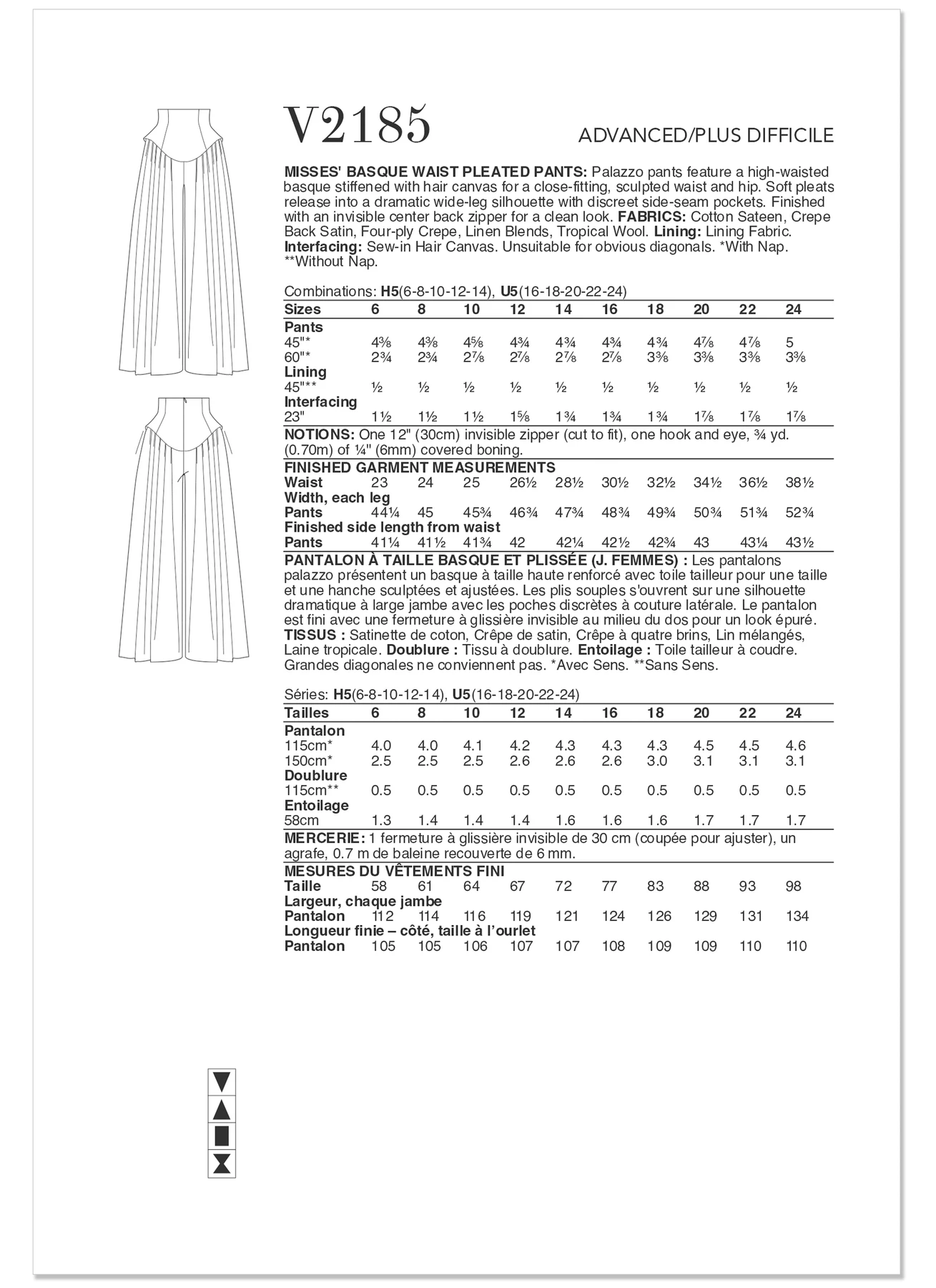 Vogue Patterns Misses' Basque Waist Pleated Pants (PDF) 4 Vogue Patterns Misses' Basque Waist Pleated Pants (PDF)