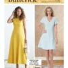 Butterick Sewing Pattern Misses' Jewel or V-Neck Fit & Flare Dresses