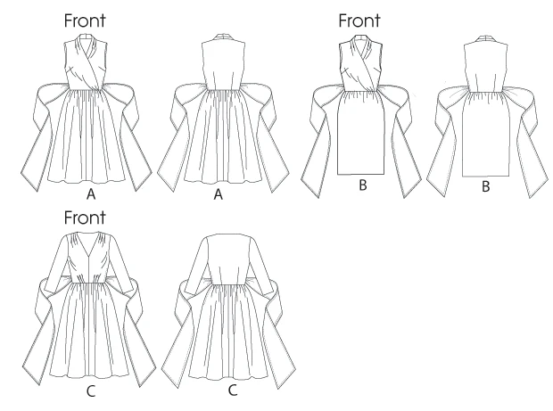Butterick Sewing Pattern Misses' Oversized Waist-Bow Dresses 8 Butterick Sewing Pattern Misses' Oversized Waist-Bow Dresses