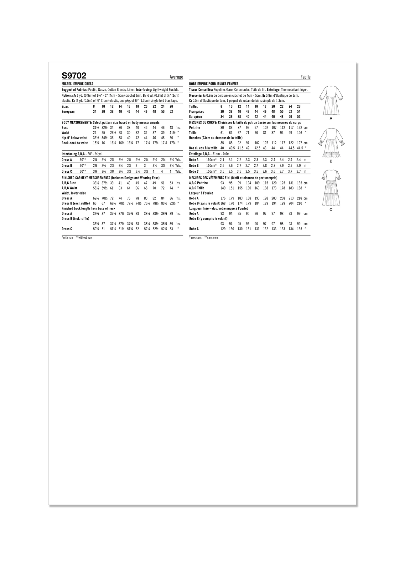 Simplicity Sewing Pattern Misses' Empire Dress 7 Simplicity Sewing Pattern Misses' Empire Dress