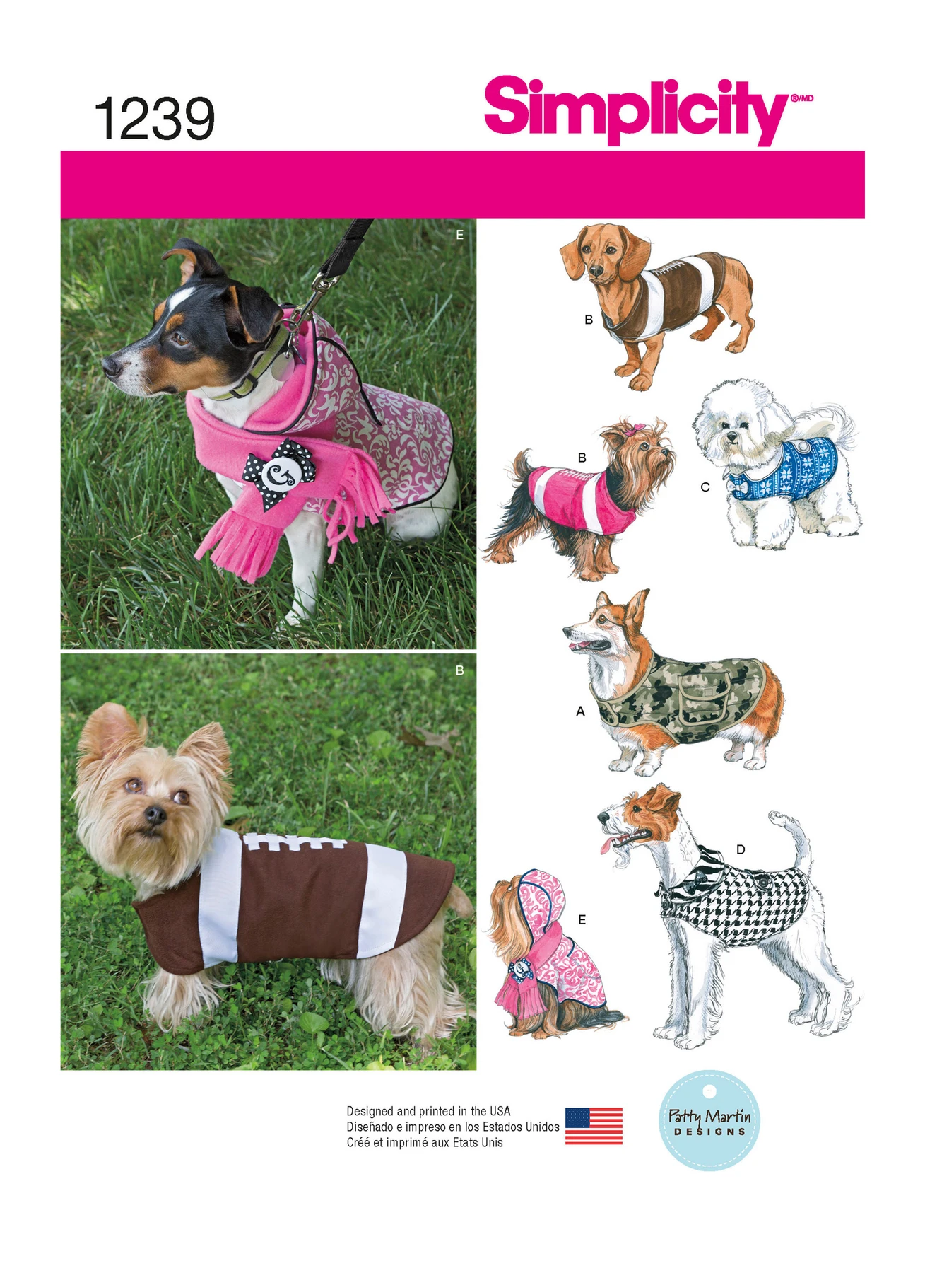 Simplicity Sewing Pattern Dog Coats in Three Sizes 1 Simplicity Sewing Pattern Dog Coats in Three Sizes