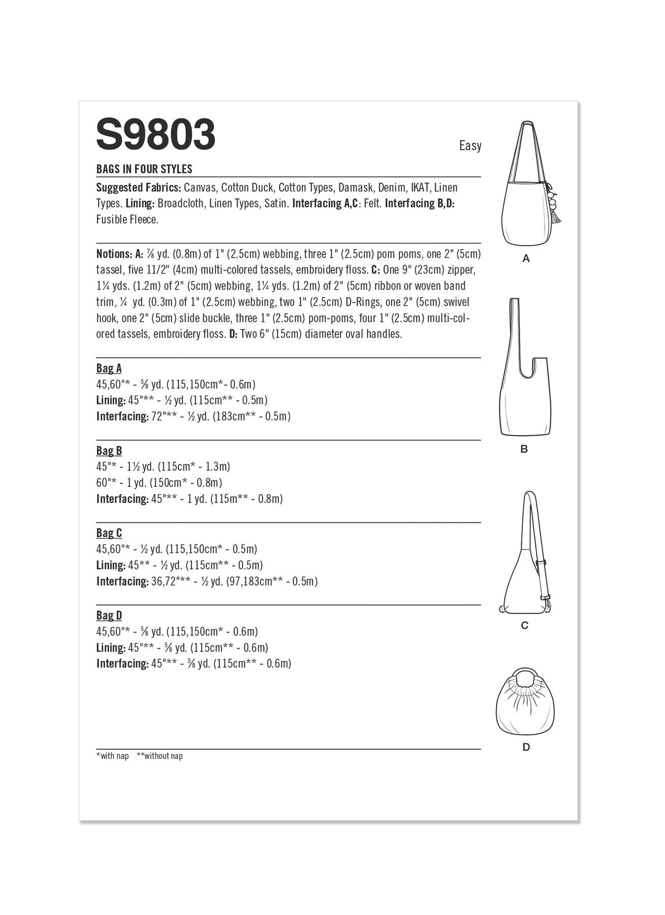Simplicity Sewing Pattern Bags in Four Styles by Elaine Heigl Designs (PDF) 6 Simplicity Sewing Pattern Bags in Four Styles by Elaine Heigl Designs (PDF)