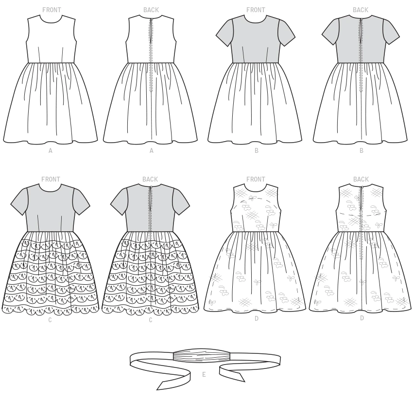 McCall's Sewing Pattern Childrens'/Girls' Gathered Dresses with Petticoat and Sash (PDF) 8 McCall's Sewing Pattern Childrens'/Girls' Gathered Dresses with Petticoat and Sash (PDF)