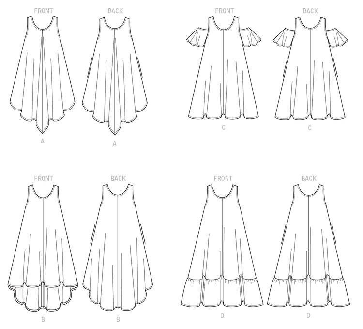 Butterick Sewing Pattern Misses' Sleeveless and Cold-Shoulder Tent Dresses (PDF) 8 Butterick Sewing Pattern Misses' Sleeveless and Cold-Shoulder Tent Dresses (PDF)