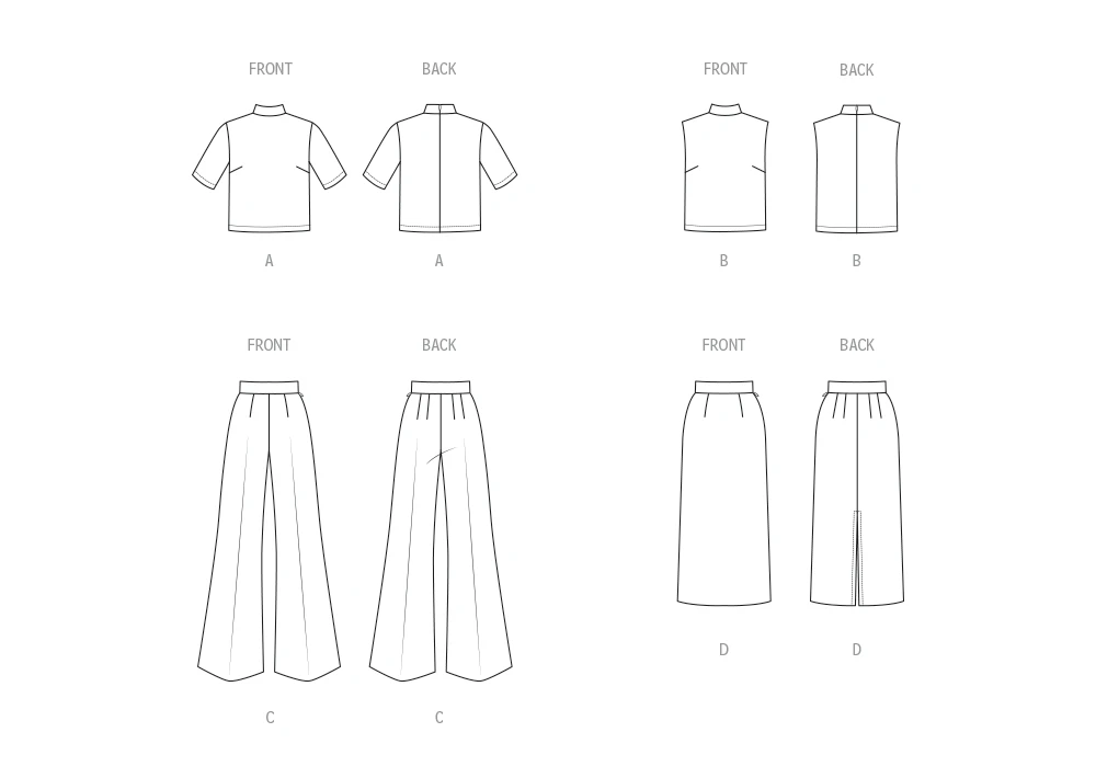 Butterick Sewing Pattern Misses' Tops, Pants and Skirt 8 Butterick Sewing Pattern Misses' Tops, Pants and Skirt