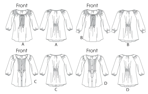 Butterick Sewing Pattern Misses'/Women's Shirred Tunics 8 Butterick Sewing Pattern Misses'/Women's Shirred Tunics