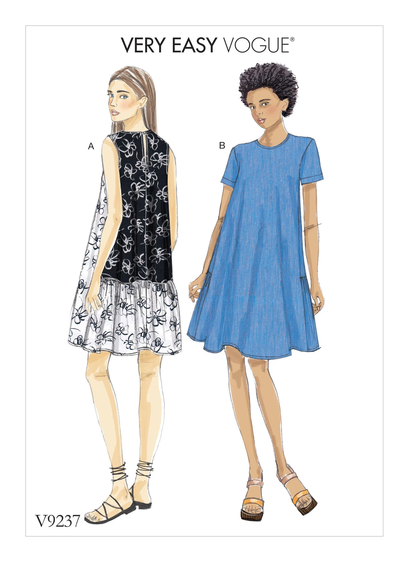 Vogue Patterns Misses' A-Line, Back-Ruffle Dresses 1 Vogue Patterns Misses' A-Line, Back-Ruffle Dresses