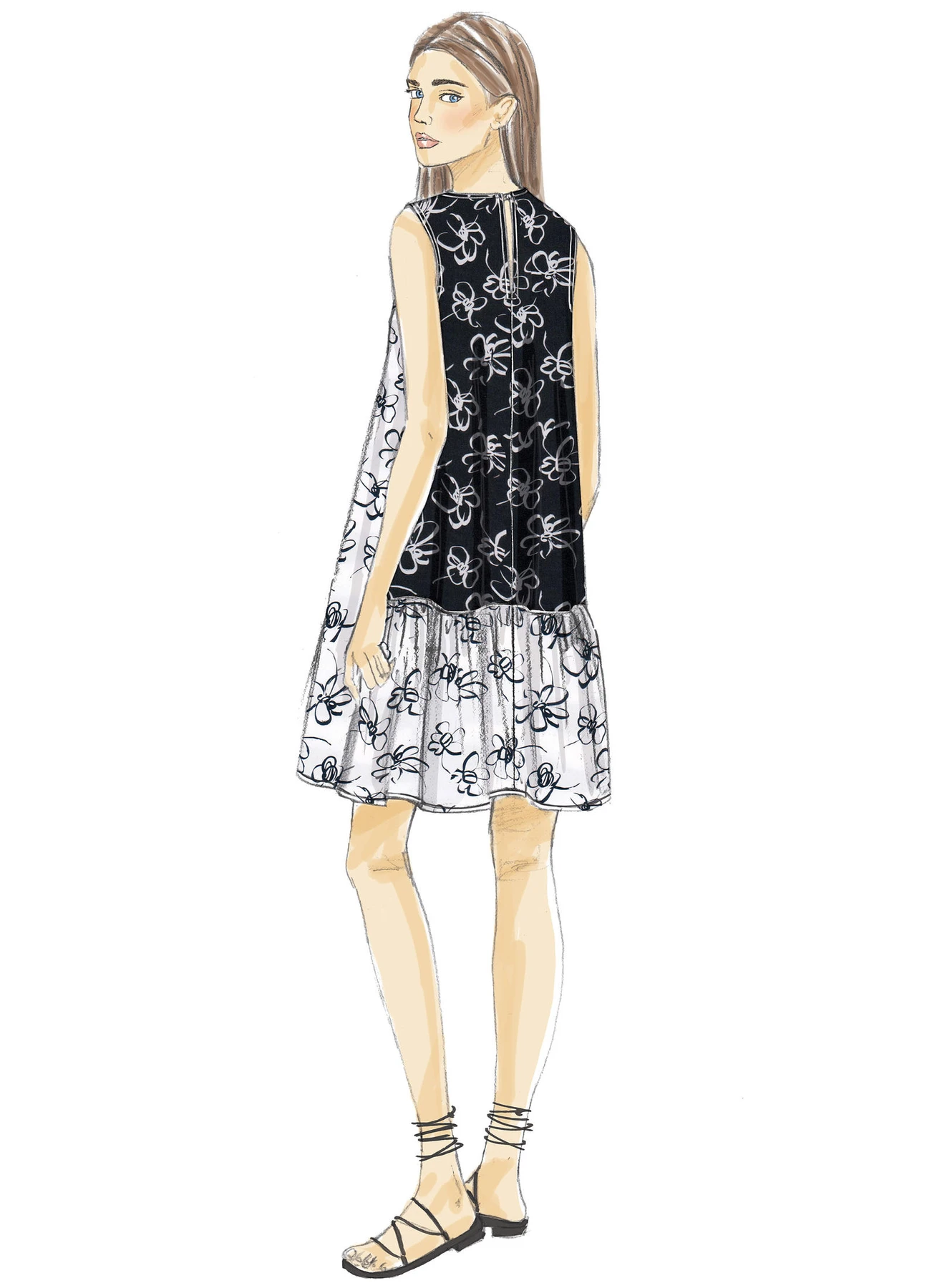 Vogue Patterns Misses' A-Line, Back-Ruffle Dresses 3 Vogue Patterns Misses' A-Line, Back-Ruffle Dresses