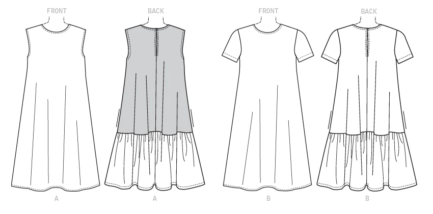 Vogue Patterns Misses' A-Line, Back-Ruffle Dresses 4 Vogue Patterns Misses' A-Line, Back-Ruffle Dresses