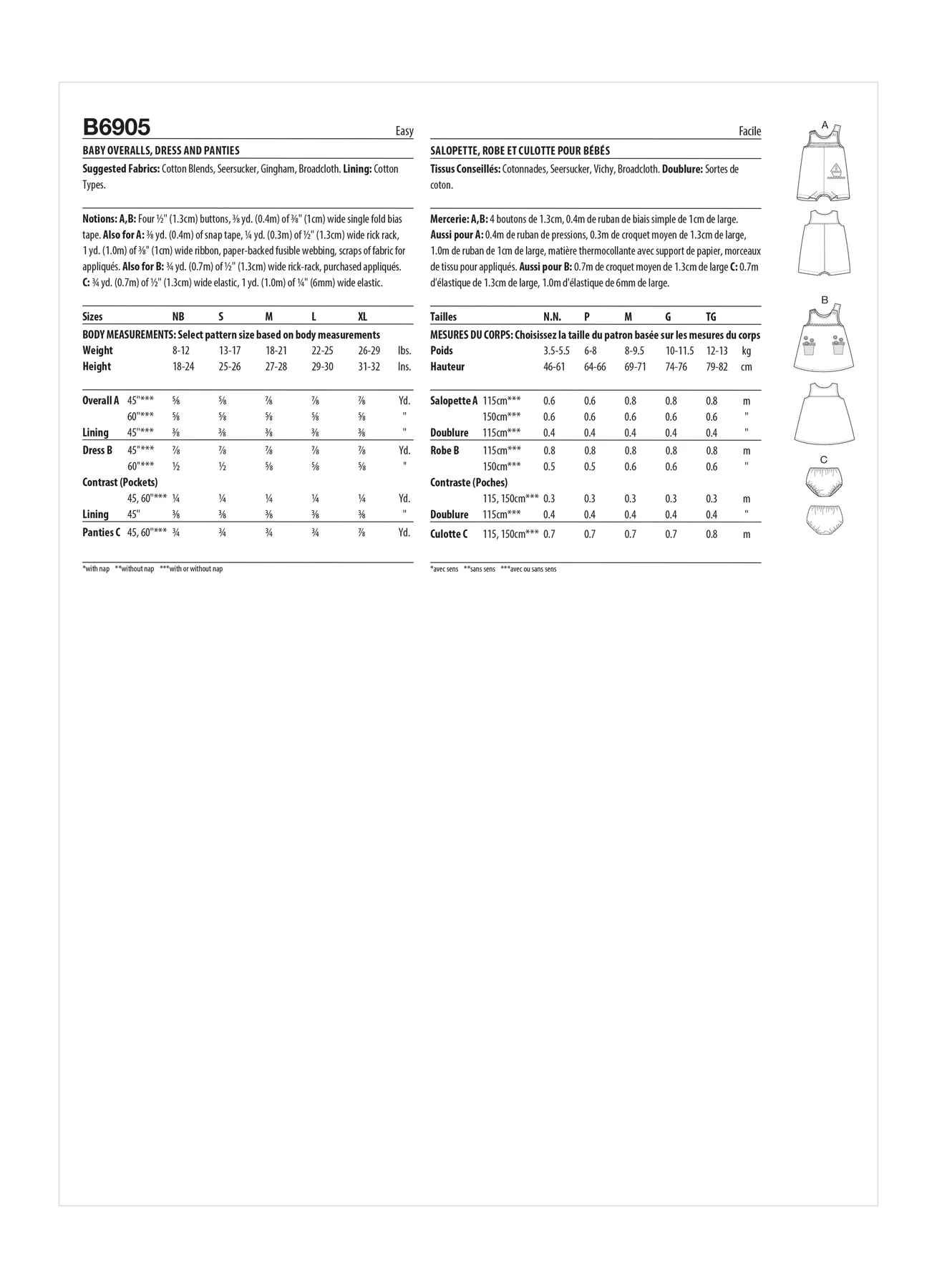Butterick Sewing Pattern Baby Overalls, Dress and Panties (PDF) 5 Butterick Sewing Pattern Baby Overalls, Dress and Panties (PDF)