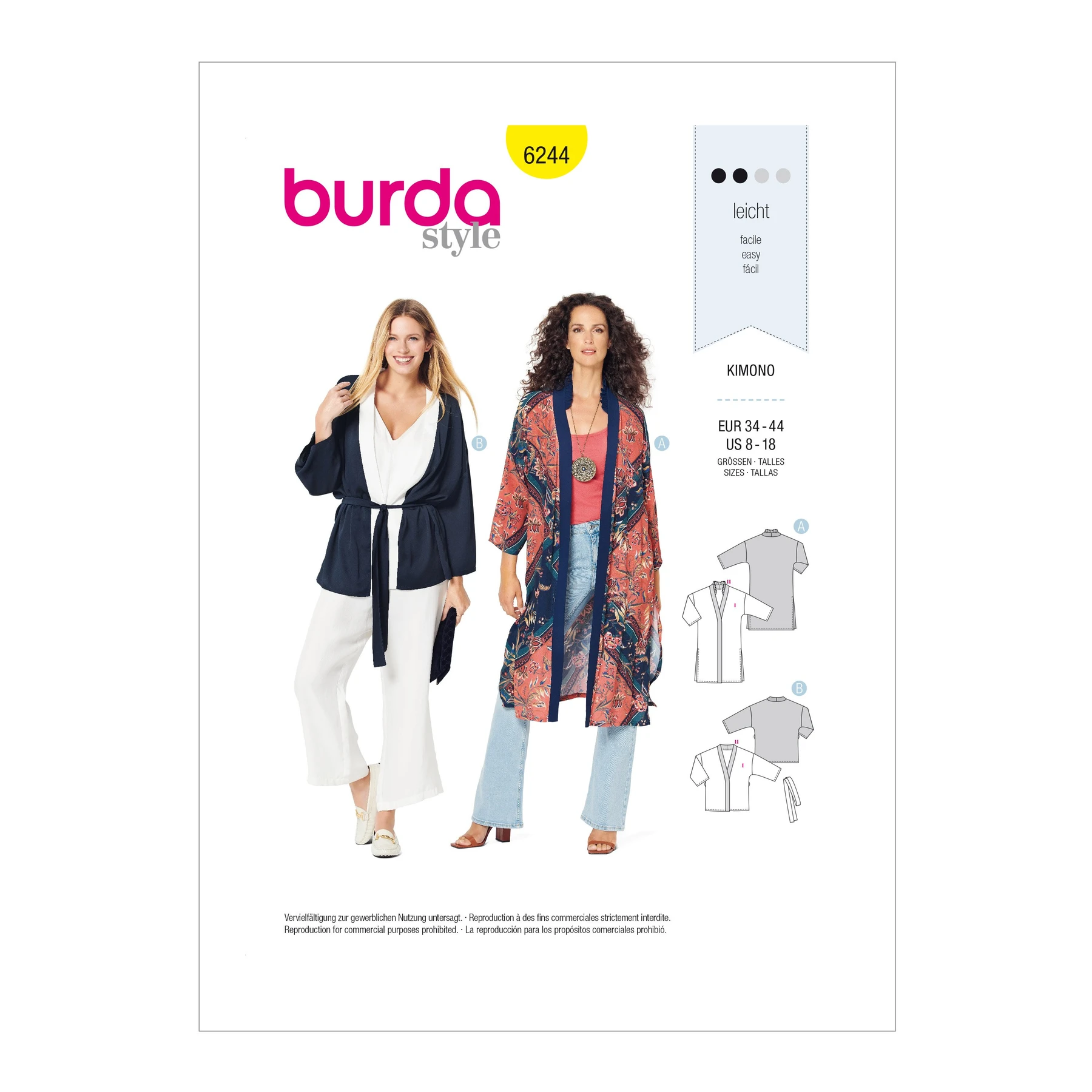 Burda Style Sewing Pattern Misses' Kimono-Style Coat or Jacket 1 Burda Style Sewing Pattern Misses' Kimono-Style Coat or Jacket