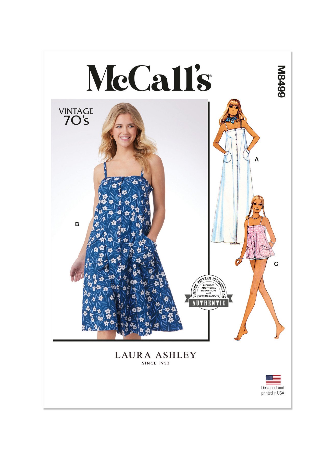 McCall's Sewing Pattern 1970s Misses' Dress and Top by Laura Ashley 1 McCall's Sewing Pattern 1970s Misses' Dress and Top by Laura Ashley