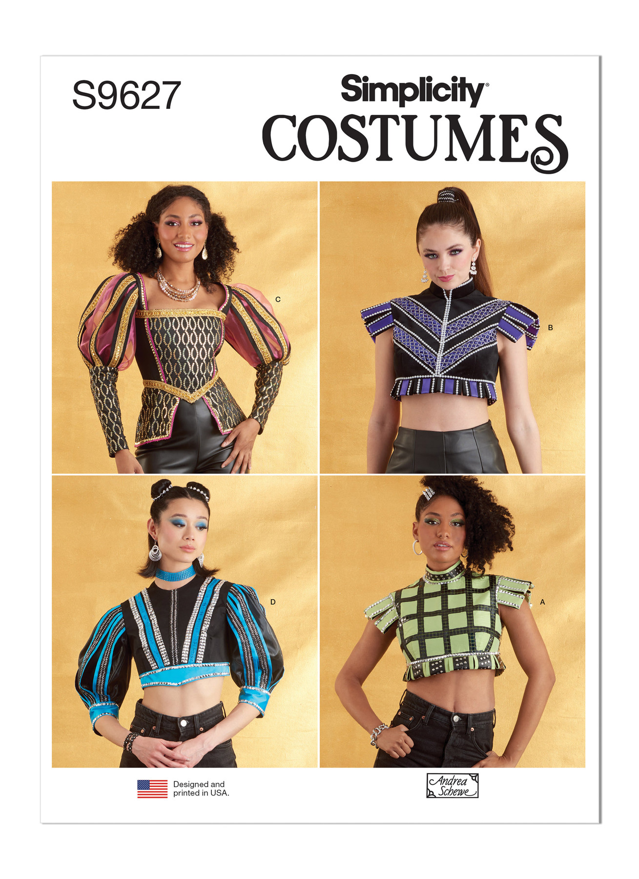 Simplicity Sewing Pattern Misses' Costume Tops by Andrea Schewe Designs 1 Simplicity Sewing Pattern Misses' Costume Tops by Andrea Schewe Designs