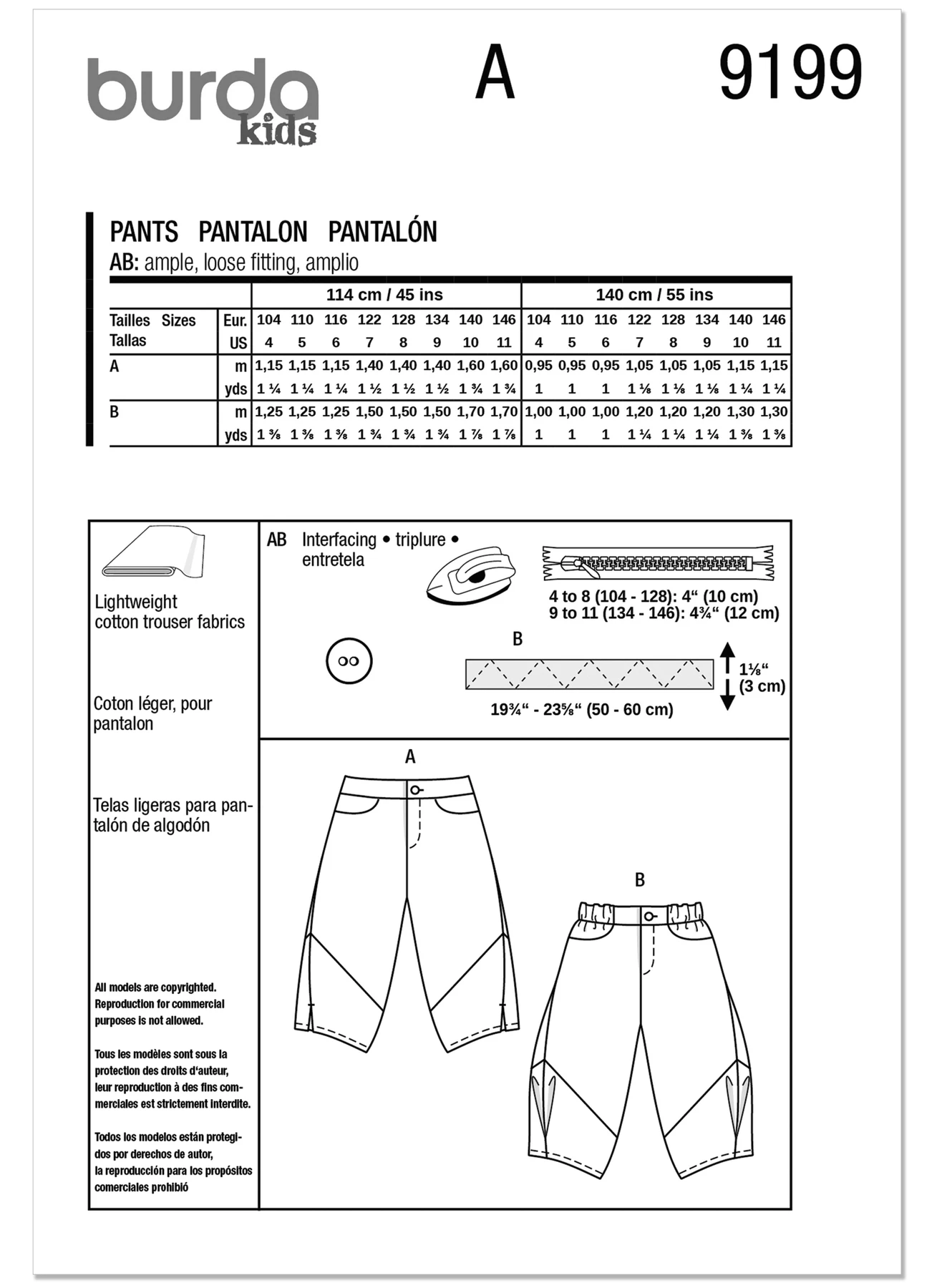 Burda Style Pattern 9199 Children's Bloomers and Cardigan 8 Burda Style Pattern 9199 Children's Bloomers and Cardigan