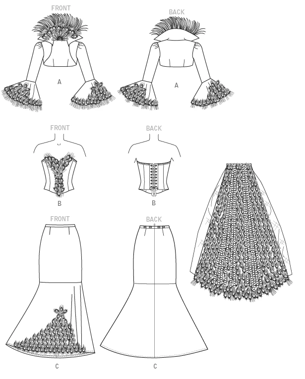 McCall's Sewing Pattern Yaya Han Peacock Jacket, Corset and Skirt (PDF) 10 McCall's Sewing Pattern Yaya Han Peacock Jacket, Corset and Skirt (PDF)